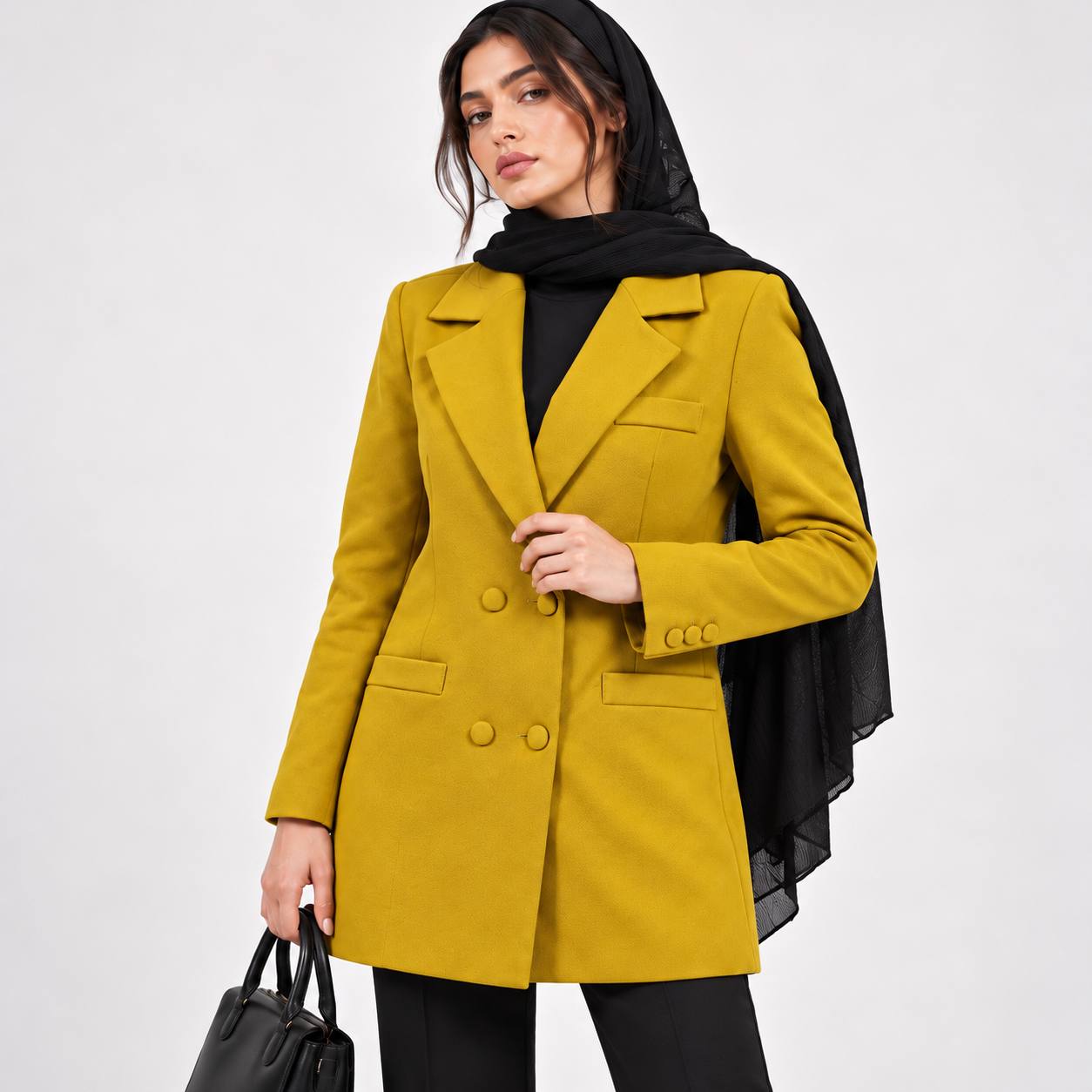مانتو زنانه خردلی